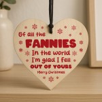 Funny Christmas Mum Gift Novelty Hanging Wooden Heart Mum Gift