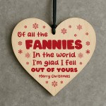 Funny Christmas Mum Gift Novelty Hanging Wooden Heart Mum Gift