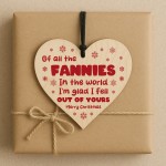 Funny Christmas Mum Gift Novelty Hanging Wooden Heart Mum Gift