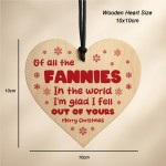 Funny Christmas Mum Gift Novelty Hanging Wooden Heart Mum Gift
