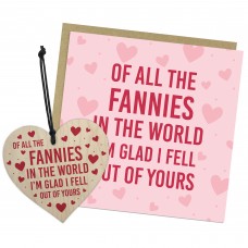 Mum Funny Card and Wooden Heart Gift From Daughter Son Rude Joke