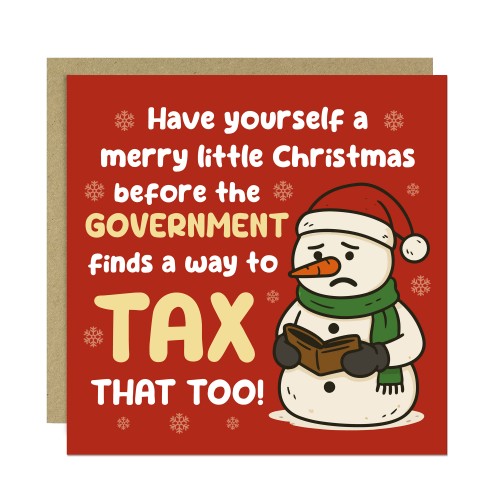 Funny Christmas Card Humorous TAX Xmas Card For Friends Family