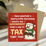 Funny Christmas Card Humorous TAX Xmas Card For Friends Family