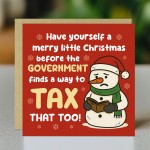 Funny Christmas Card Humorous TAX Xmas Card For Friends Family