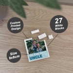 Personalised Best Uncle Gift Building Block Photo Gift For Uncle