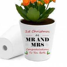 1st Christmas As Mr And Mrs Gift Plant Pot Gift For Couple