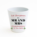 1st Christmas As Mr And Mrs Gift Plant Pot Gift For Couple