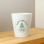 Happy Christmas To The Best Teacher Plant Pot Gift For Teacher