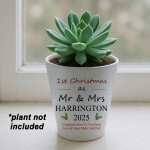 Personalised 1st Christmas As Mr And Mrs Gift Plant Pot Gift