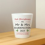 Personalised 1st Christmas As Mr And Mrs Gift Plant Pot Gift
