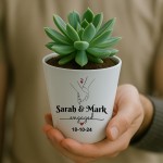Personalised Plant Pot Engagement Gift For Couple Congrats Personalised Plant Pot Engagement Gift For Couple Congrats