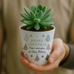 Personalised Merry Christmas Gift For Colleague Plant Pot