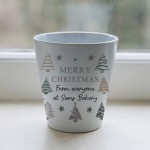 Personalised Merry Christmas Gift For Colleague Plant Pot