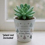 Personalised Merry Christmas Gift For Colleague Plant Pot