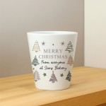 Personalised Merry Christmas Gift For Colleague Plant Pot