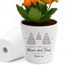 Merry Christmas Parents Gift Personalised Plant Pot Gift For Mum