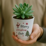 Merry Christmas Gift For Colleague Friend Personalised Plant Pot