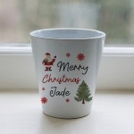Merry Christmas Gift For Colleague Friend Personalised Plant Pot