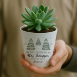 Merry Christmas Teacher Gift Personalised Plant Pot Gift