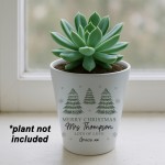 Merry Christmas Teacher Gift Personalised Plant Pot Gift