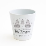 Personalised Merry Christmas Teacher Gift Plant Pot Gift