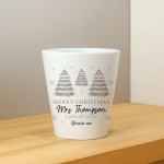 Personalised Merry Christmas Teacher Gift Plant Pot Gift