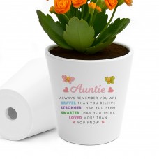 Braver Stronger Smarter Gift For Auntie Plant Pot Birthday Gift