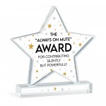 Joke Colleague Plaque Acrylic Star Award For Office Party Office