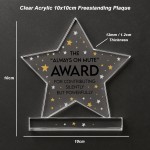 Joke Colleague Plaque Acrylic Star Award For Office Party Office