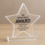 Joke Gift For Colleague Acrylic Star Award For Office Party