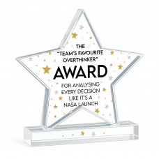 Funny Colleague Award Acrylic Star Overthinker Award For Office