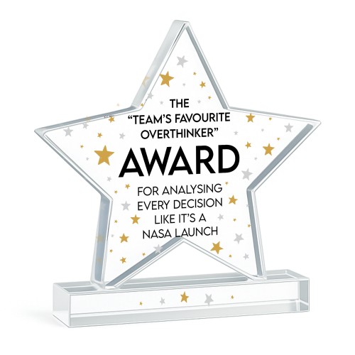 Funny Colleague Award Acrylic Star Overthinker Award For Office