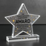 Funny Colleague Award Acrylic Star Overthinker Award For Office
