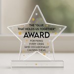 Colleague Award Funny Acrylic Star Award For Office Party Office