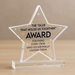 Colleague Award Funny Acrylic Star Award For Office Party Office