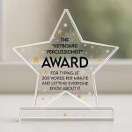 Co Worker Award Joke Acrylic Star Award For Office Party