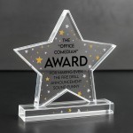 COLLEAGUE AWARD Joke Acrylic Star Award For Office Party Office
