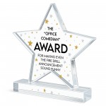 COLLEAGUE AWARD Joke Acrylic Star Award For Office Party Office