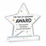 Humour Gift For Colleague Acrylic Star Award For Office Party Humour Gift For Colleague Acrylic Star Award For Office Party