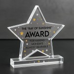 Humour Gift For Colleague Acrylic Star Award For Office Party Humour Gift For Colleague Acrylic Star Award For Office Party