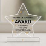 Humour Gift For Colleague Acrylic Star Award For Office Party Humour Gift For Colleague Acrylic Star Award For Office Party
