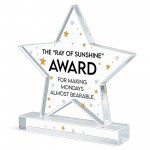 Humour Gift For Colleague Acrylic Star Award For Office Party Humour Gift For Colleague Acrylic Star Award For Office Party