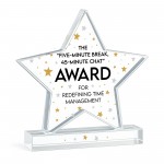 Humour Gift For Co Worker Acrylic Star Award For Office Party