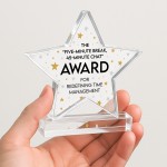 Humour Gift For Co Worker Acrylic Star Award For Office Party