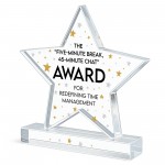 Humour Gift For Co Worker Acrylic Star Award For Office Party