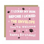 Funny Birthday Card From The Dog Funny Birthday Card For Dog Mum