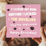 Funny Birthday Card From The Dog Funny Birthday Card For Dog Mum