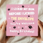Funny Birthday Card From The Dog Funny Birthday Card For Dog Mum