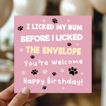 Funny Birthday Card From The Dog Funny Birthday Card For Dog Mum
