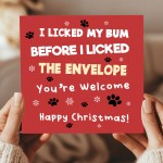 Funny Christmas Card From The Dog Amusing Birthday Card For Dog 